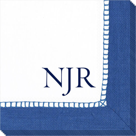 Marine Blue Border Design Your Own Caspari Napkins